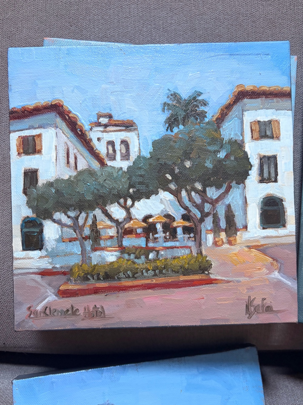 🏝️Embellished Giclee Mediterranean Street Scene Canvas Art☀️